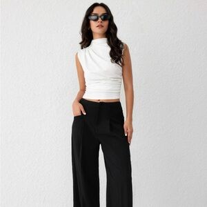 Cider White Mock Neck Top